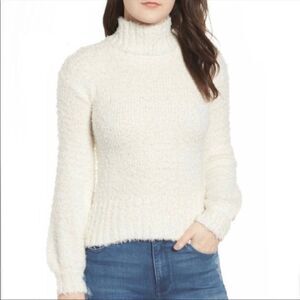 Ten Sixty Sherman Chenille Eyelash Knit Mock Neck Sweater - size XS in Ivory.